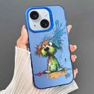 For iPhone 15 Dual-sided IMD Animal Graffiti TPU + PC Phone Case(Fallen Dog) - 1