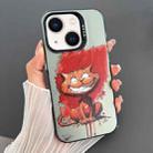 For iPhone 14 Plus Dual-sided IMD Animal Graffiti TPU + PC Phone Case(Grinning Cat) - 1