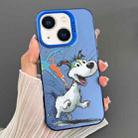 For iPhone 14 Plus Dual-sided IMD Animal Graffiti TPU + PC Phone Case(Running Dog) - 1