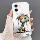 For iPhone 11 Dual-sided IMD Animal Graffiti TPU + PC Phone Case(Melting Green Orange Dog) - 1