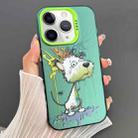 For iPhone 11 Pro Dual-sided IMD Animal Graffiti TPU + PC Phone Case(Melting White Green Dog) - 1