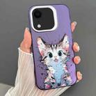 For iPhone XR Dual-sided IMD Animal Graffiti TPU + PC Phone Case(Stunned Cat) - 1