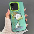 For iPhone XR Dual-sided IMD Animal Graffiti TPU + PC Phone Case(Melting White Green Dog) - 1