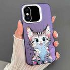 For iPhone XS Max Dual-sided IMD Animal Graffiti TPU + PC Phone Case(Stunned Cat) - 1