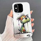 For iPhone XS Max Dual-sided IMD Animal Graffiti TPU + PC Phone Case(Melting Green Orange Dog) - 1