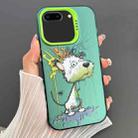 For iPhone 8 Plus / 7 Plus Dual-sided IMD Animal Graffiti TPU + PC Phone Case(Melting White Green Dog) - 1