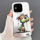 For iPhone X / XS Dual-sided IMD Animal Graffiti TPU + PC Phone Case(Melting Green Orange Dog) - 1