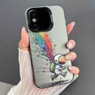 For iPhone X / XS Dual-sided IMD Animal Graffiti TPU + PC Phone Case(Running Astronauts) - 1