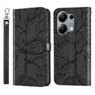 For Xiaomi Redmi Note 13 Pro 4G Life Tree Embossing Pattern Leather Phone Case(Black) - 1