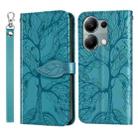 For Xiaomi Redmi Note 13 Pro 4G Life Tree Embossing Pattern Leather Phone Case(Blue) - 1