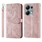 For Xiaomi Redmi Note 13 Pro 4G Life Tree Embossing Pattern Leather Phone Case(Rose Gold) - 1