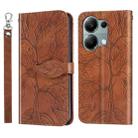 For Xiaomi Redmi Note 13 Pro 4G Life Tree Embossing Pattern Leather Phone Case(Brown) - 1