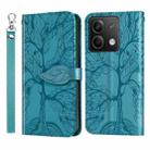 For Xiaomi Redmi Note 13 Pro 5G Life Tree Embossing Pattern Leather Phone Case(Blue) - 1