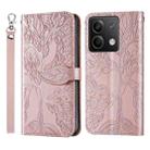 For Xiaomi Redmi Note 13 Pro 5G Life Tree Embossing Pattern Leather Phone Case(Rose Gold) - 1