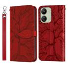 For Xiaomi Redmi 13C 4G / 5G Life Tree Embossing Pattern Leather Phone Case(Red) - 1