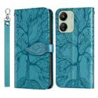 For Xiaomi Redmi 13C 4G / 5G Life Tree Embossing Pattern Leather Phone Case(Blue) - 1