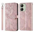 For Xiaomi Redmi 13C 4G / 5G Life Tree Embossing Pattern Leather Phone Case(Rose Gold) - 1