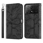 For Xiaomi Poco X6 Pro Life Tree Embossing Pattern Leather Phone Case(Black) - 1