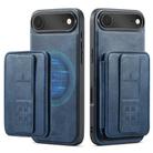 For iPhone 17 Air Fierre Shann Oil Wax Cow Leather Card Holder Back Phone Case(Blue) - 2