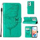 For OPPO A79 5G Embossed Butterfly Leather Phone Case(Green) - 1