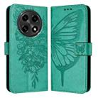 For OPPO A2 Pro 5G / A3 Pro 5G Embossed Butterfly Leather Phone Case(Green) - 1