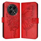 For OPPO A2 Pro 5G / A3 Pro 5G Embossed Butterfly Leather Phone Case(Red) - 1