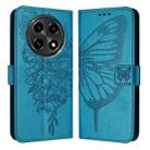 For OPPO A2 Pro 5G / A3 Pro China Embossed Butterfly Leather Phone Case(Blue) - 1