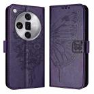 For OPPO Find X7 Ultra Embossed Butterfly Leather Phone Case(Dark Purple) - 1