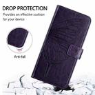 For OPPO A36 4G/A76 4G/A96 4G/K10 4G Embossed Butterfly Leather Phone Case(Dark Purple) - 3