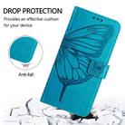 For OPPO A36 4G/A76 4G/A96 4G/K10 4G Embossed Butterfly Leather Phone Case(Blue) - 3