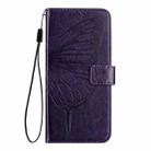 For OPPO A74 4G / F19 / F19s Embossed Butterfly Leather Phone Case(Dark Purple) - 2