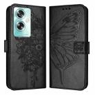 For OPPO A79 5G Global Embossed Butterfly Leather Phone Case(Black) - 1