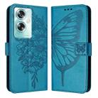 For OPPO A79 5G Global Embossed Butterfly Leather Phone Case(Blue) - 1