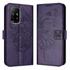 For OPPO A95 4G Global / Reno6 Lite Embossed Butterfly Leather Phone Case(Dark Purple) - 1