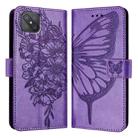 For OPPO A92s Embossed Butterfly Leather Phone Case(Light Purple) - 2