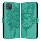 For OPPO A92s Embossed Butterfly Leather Phone Case(Green) - 2