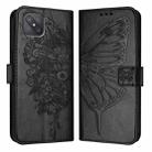 For OPPO A92s Embossed Butterfly Leather Phone Case(Black) - 2