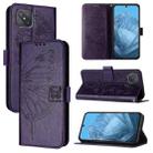 For OPPO A92s Embossed Butterfly Leather Phone Case(Dark Purple) - 1
