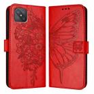 For OPPO A92s Embossed Butterfly Leather Phone Case(Red) - 2