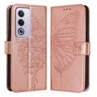 For OPPO A3 Pro 5G Global Embossed Butterfly Leather Phone Case(Rose Gold) - 3