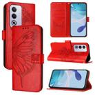 For OPPO A3 Pro 5G Global Embossed Butterfly Leather Phone Case(Red) - 1