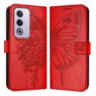 For OPPO A3 Pro 5G Global Embossed Butterfly Leather Phone Case(Red) - 3