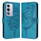 For OPPO A3 Pro 5G Global Embossed Butterfly Leather Phone Case(Blue) - 3