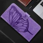 For OPPO A32 2020 4G / A53 2020 4G Embossed Butterfly Leather Phone Case(Light Purple) - 2