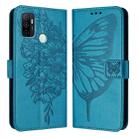 For OPPO A53s 4G / A33 2020 4G Embossed Butterfly Leather Phone Case(Blue) - 3