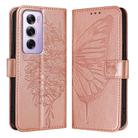 For OPPO Reno12 Pro 5G Global Embossed Butterfly Leather Phone Case(Rose Gold) - 2