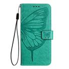 For OPPO Reno12 F 5G Global Embossed Butterfly Leather Phone Case(Green) - 3