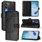 For OPPO A80 5G EU Embossed Butterfly Leather Phone Case(Black) - 1