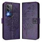 For OPPO A80 5G EU Embossed Butterfly Leather Phone Case(Dark Purple) - 2