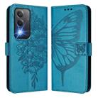 For OPPO A80 5G EU Embossed Butterfly Leather Phone Case(Blue) - 2